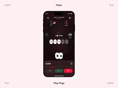 Poker card-game APP screen UI/UX design. app design app uiux branding casino customer experience cx designer design digital product gambling poker product design saas saas app ui uiux ux ux strategy