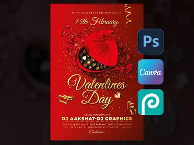 Valentines Day Flyer club club flyer couple cupid design flyer flyer design flyer template holiday instagram love valentine valentine day valentines day vday