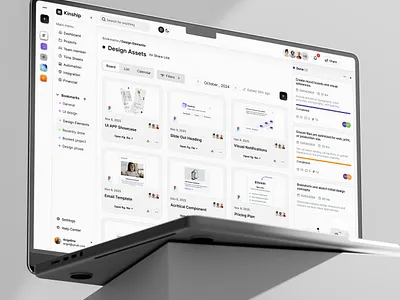 Kinship – Calm Project Management SaaS Dashboard clean ui dashboard design system desktop app figma interface design minimal product design productivity project management saas task management team collaboration ui ui design ux design uxui web app web design workspace