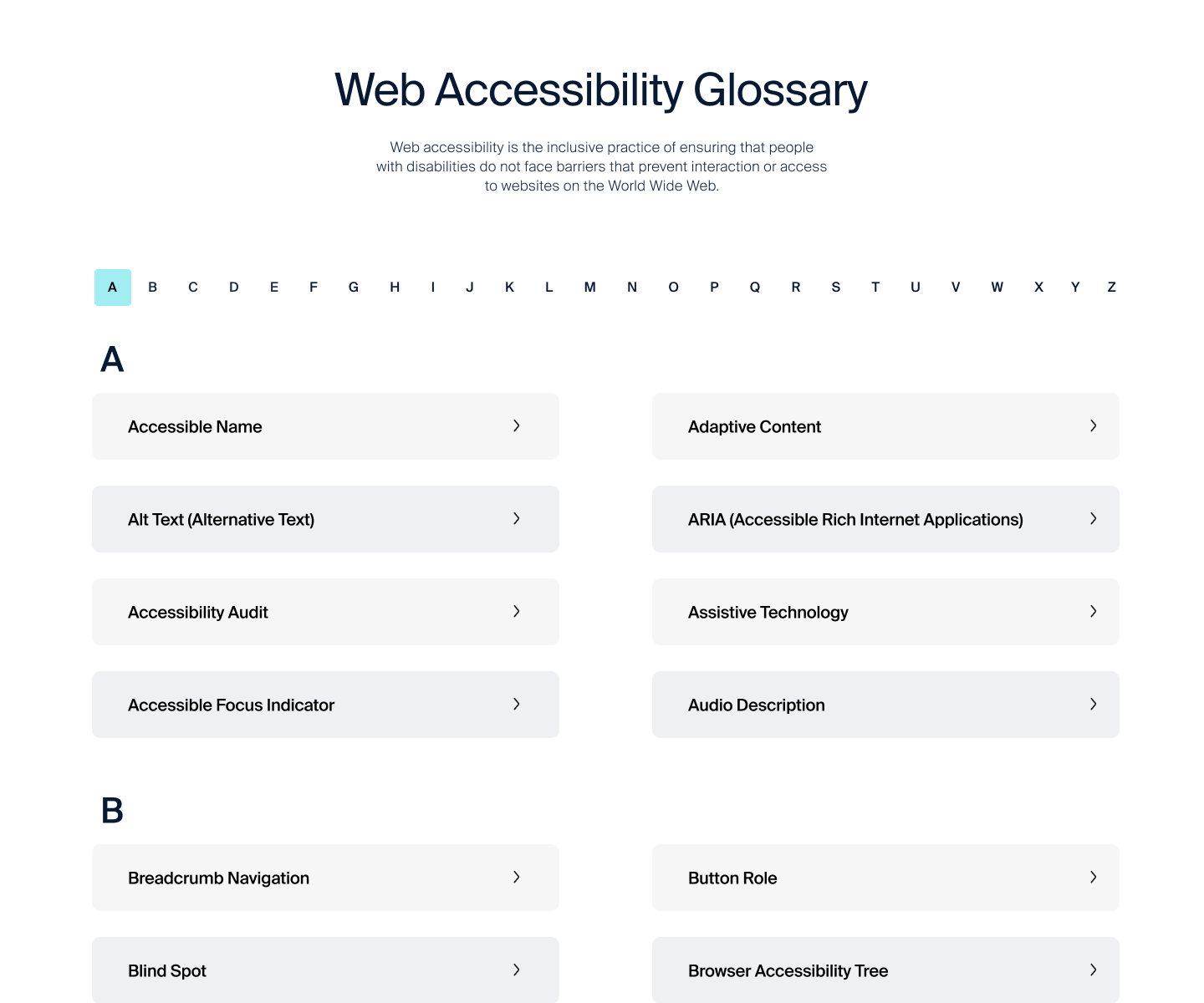 Accessibility Glossary accessibility clean concept creative design illustration layout typography ui ux