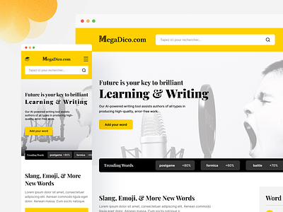 Megadico - An Academic Dictionary Website design dictionary online dictionary redesign ui design ux design web design website design