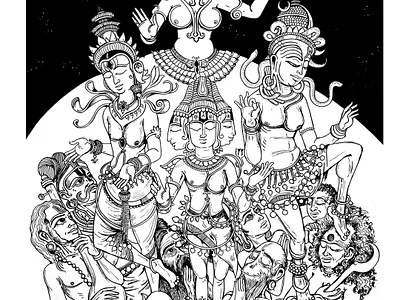 Bhakti desi design drawing illustration india indian line mythology religion spiritual