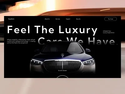 Luxury Car Rental - Landing page Design automotive figma landingpage luxury ui design ux design web design website