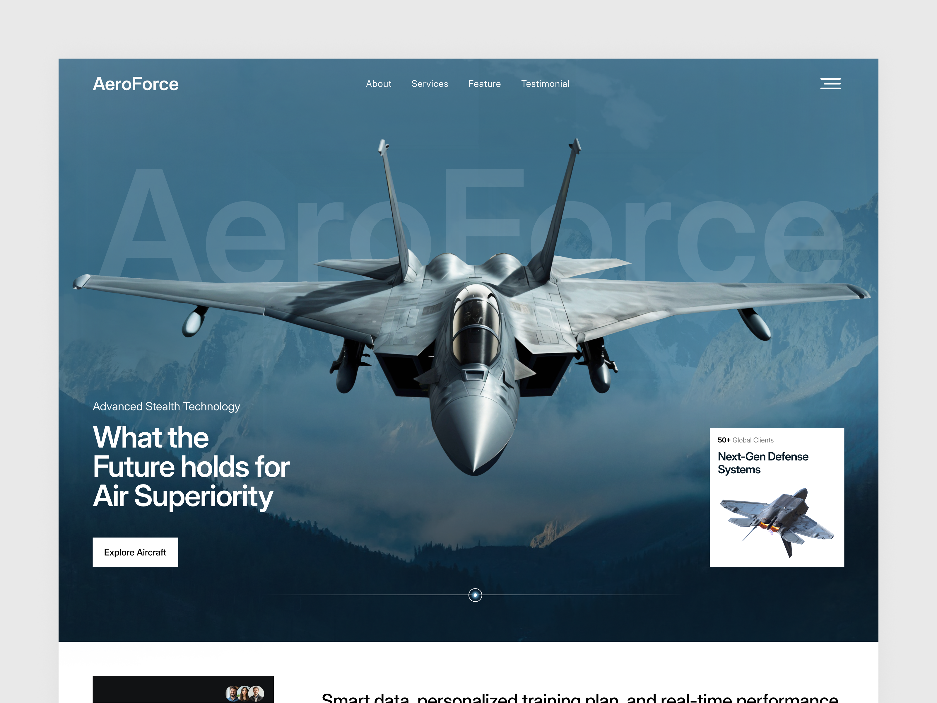 Aerospace & Defense Website - Advanced Aircraft UI Design aerospace web ui aerospace website design aviation landing page design corporate website design dark web design defense technology website ui military aircraft website design minimal web ui modern aerospace web design modern landing page product design technology website ui web design website website design website design ui