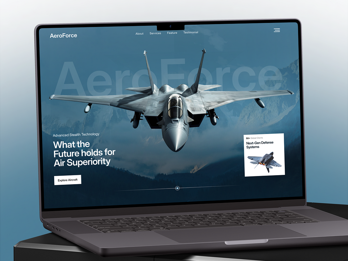 Aerospace & Defense Website - Advanced Aircraft UI Design