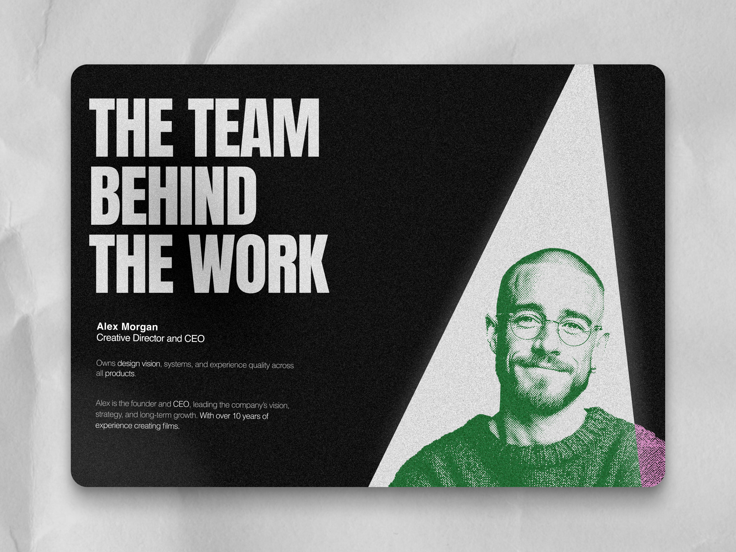 Film Studio Team Page design film page studio team ui