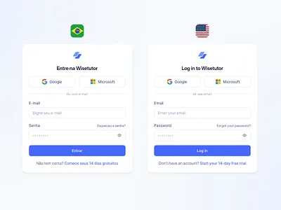Simple login cards - SaaS adobe xd blue card classroom figma google light login microsoft page saas sketch student ui web design