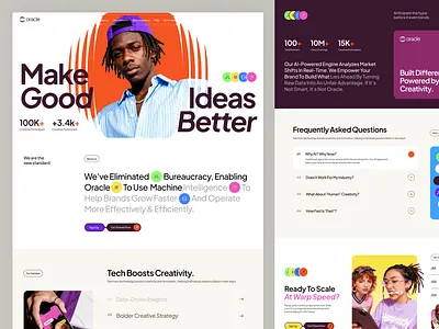 Oracle: AI Based Digital Agency - Website Landing Page ai ai agency ai landing page ai website b2b website design branding creative agency digital agency homepage landing page marketing marketing website ui ux web design web page website website design