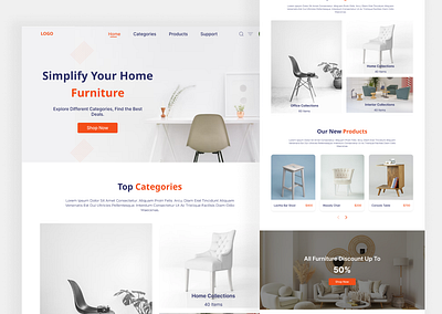 Modern Furniture Shop 3d animation branding design furniture furniture design furniture website graphic design illustration logo motion graphics ui ui design ux ux design ux ui design vector website website design