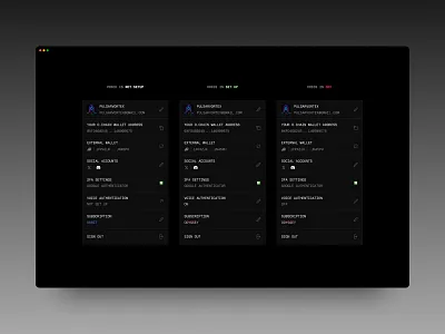 Voice Settings - User Dropdown app authentication blockchain coin components crypto dashboard decentralized design system etherium minimal product design software solana voice web app web3