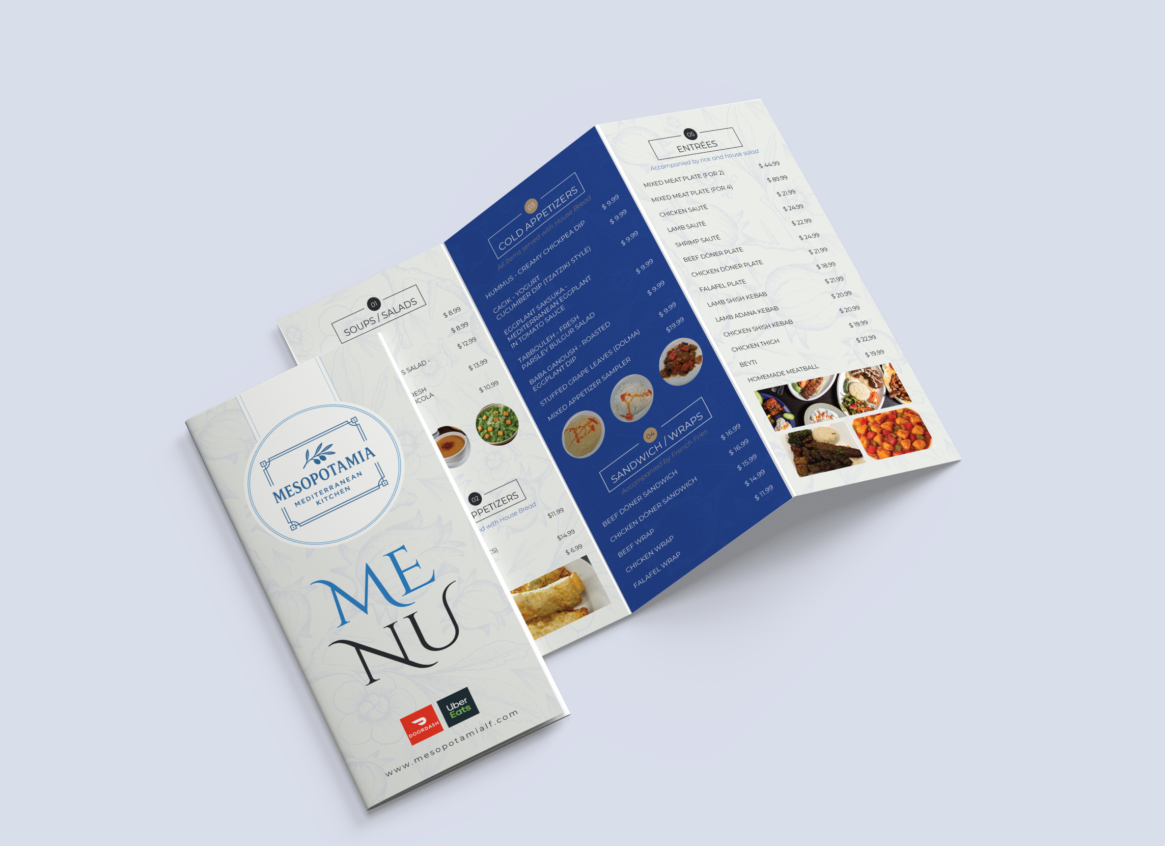 Mesopotamia Take out menu design graphic design menu design