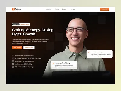 About Page for Digital Marketer Resume & Portfolio Website about page agency work concept website digital marketer personal branding personal portfolio resume website startup hiring ui design ux design web ui website design