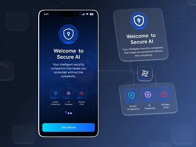 AI-powered cybersecurity mobile app UI ai design ai security system app design cyber cyberguard cyberpunk cybersecurity cybersecurity app cybersport darkmode dashboard design digital security futuristic hacker mobile app product design retrowave scifi vaporwave vpn app design
