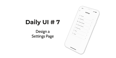 Settings Page daily ui mobile settings settings page ui