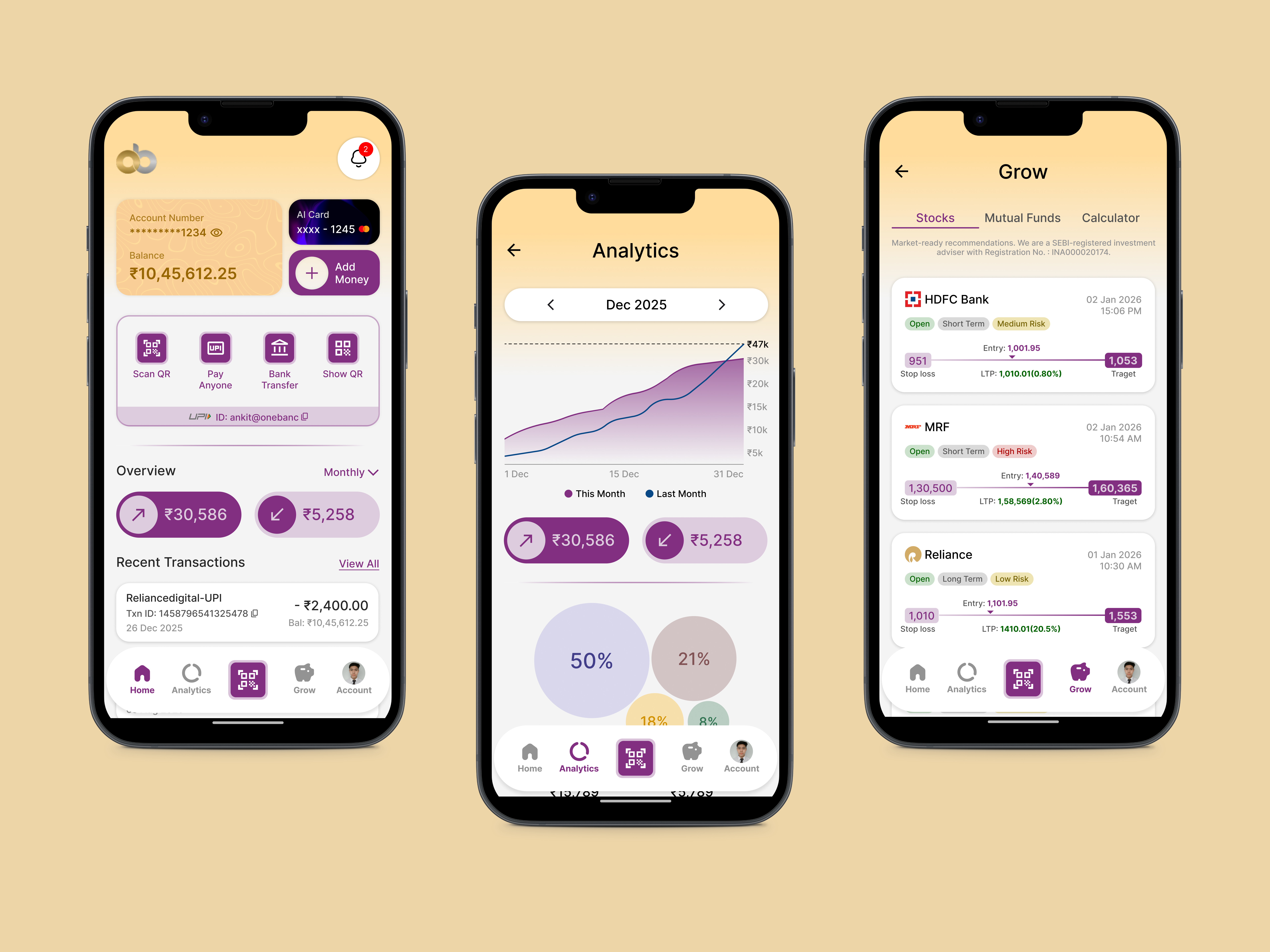 Fintech - Money Tracking App banking design fintech fintech mobile app jupiter mobile app design money onebanc paytm prototyping stock market stocks ui user experience user interface ux