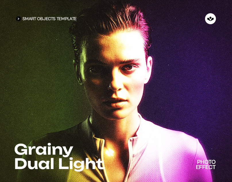 Grainy Dual Light Effect design dual light effect grainy photography photoshop solasome template