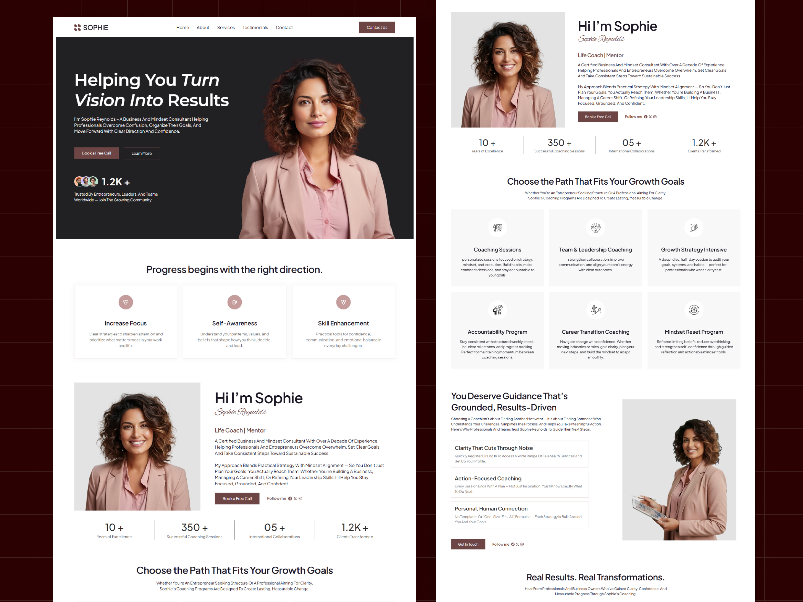 Business & Mindset Coach Website Design booking website business coach call booking website consultant portfolio consulting service landing page design life coach wesbite mindset caoch professional branding website professional website raddito agency responsive website ui design ux design web design webdesign website website ui