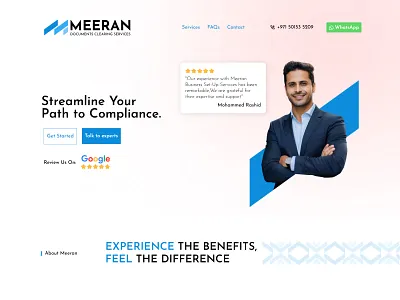 Meeran Documents Clearing Services - Website black blue brand identity business setup codeappan document clearing services elementor figma minimal design typing center web design website website company website design white wordpress
