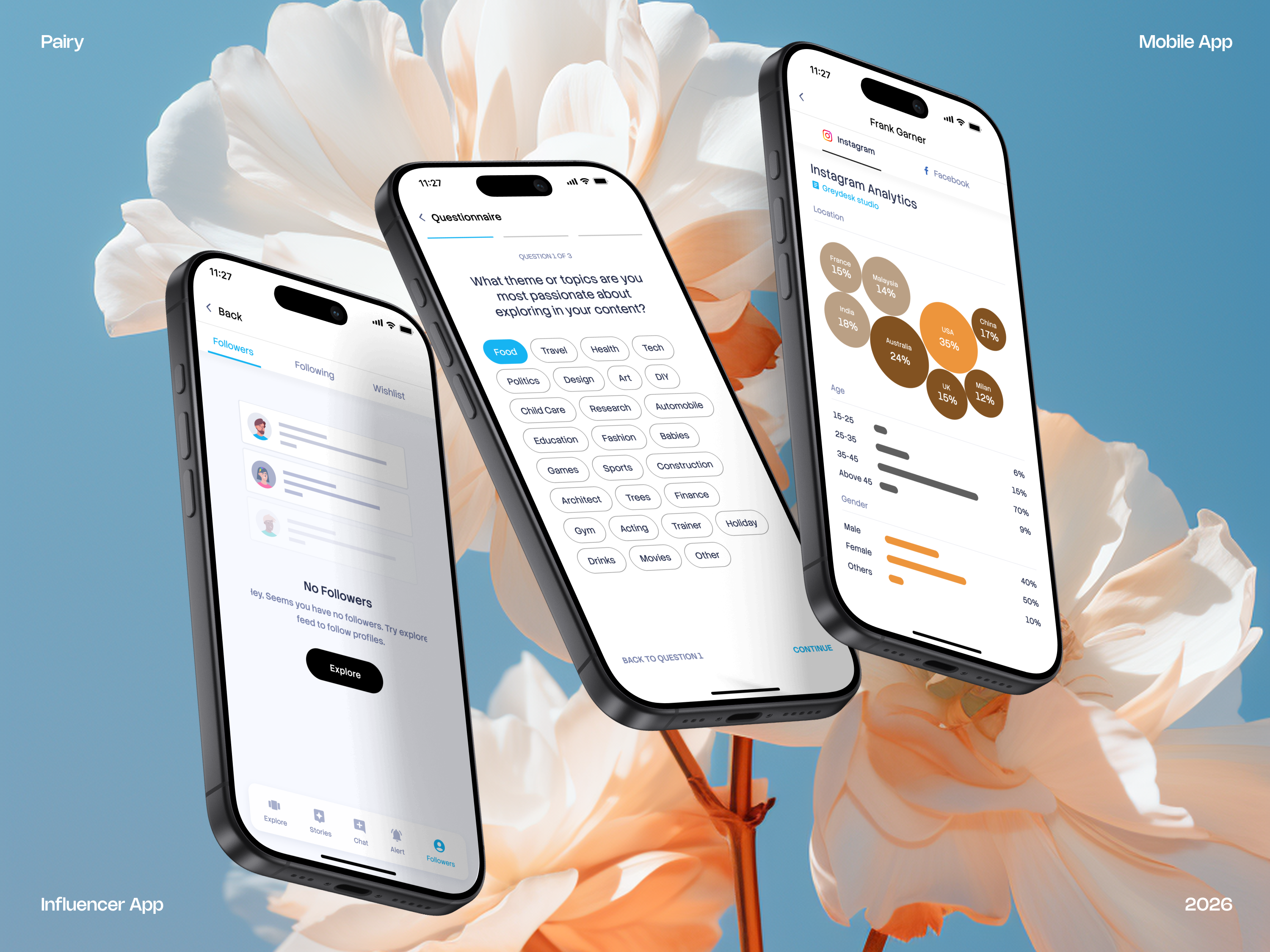 Example of Pairy Influencer App - Facelift