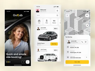Taxi Booking App UI | Ride-Hailing Mobile App Design app app design booking app cab app car booking app car reservation design ios map ui mobile mobile app ride hailing taxi booking taxi booking app transportation app uber app ui ui