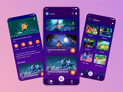 Kids Story Telling App adobe xd app design design kids story telling app story telling app ui ui design