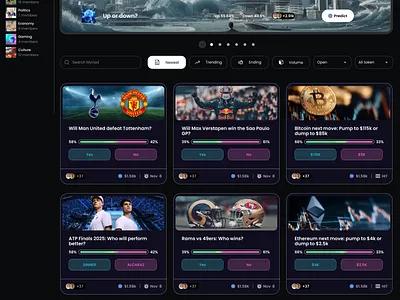 A Crypto Prediction Market Website Redesign. branding graphic design ui web3