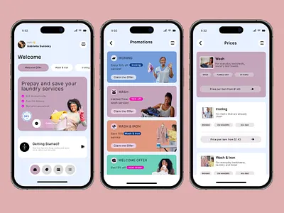 Laundry App branding graphic design ui
