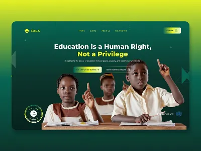 Education Web Template branding design donation education education day events graphic design hero homepage human right illustration international education templates typography ui ui design ui kits uiux website