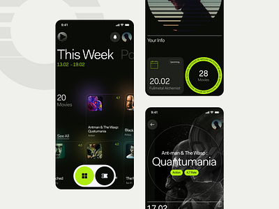 Mootix - Movie Ticketing Mobile App ant man app dark design layout mobile app movie quantumania ticket ticket app typography ui user interface ux