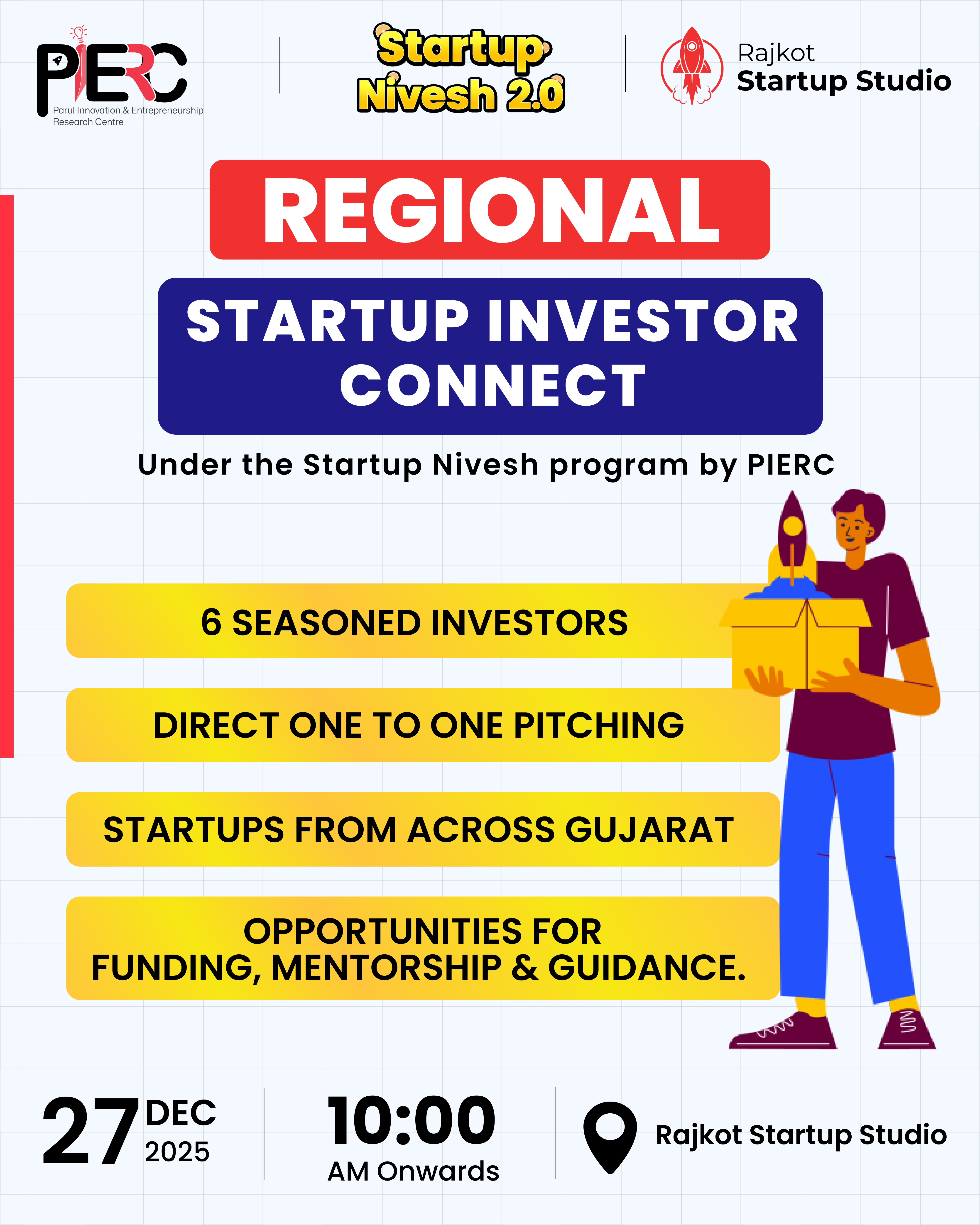Regional Startup Investor Connect | Startup Nivesh 2.0 branding design graphic design illustration poster social media typography vector