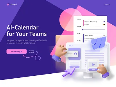 Diary.ai landing site ui ux web