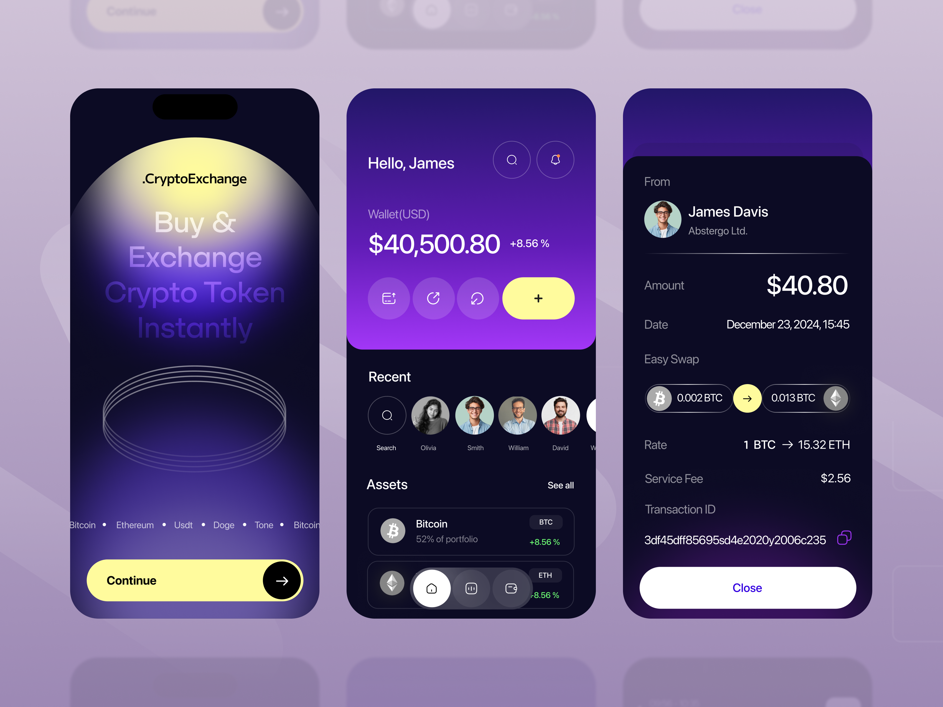 Digital wallet mobile ui design by Roohi Koohi ✦ on Dribbble