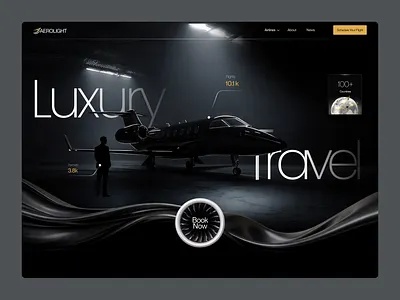 Aerolight — Luxury Private Jet Booking Website 3d animation branding design figma graphic design illustration logo motion graphics typography ui ux vector