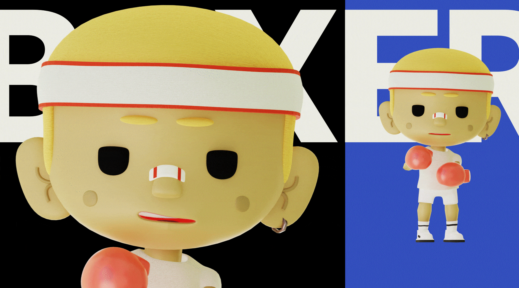 #144 Boxer / Character Animation 3D 3d animation blender box boxing cgi character dribble illustration ring