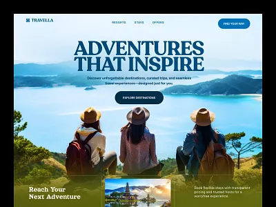 Travella - Adventure Travel website design adventure adventure website design booking booking site design landing landing page minimal travel design seative service tourism platform travel travel agency travel agency website travel header design travel ux travel website traveling ux vacation website