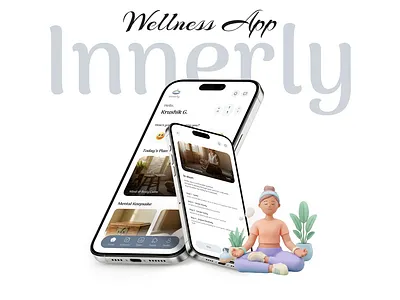 Innerly — Calm, Ethical UX for Mental Wellness app concept design figma landing page mobile app design modern ui ui user