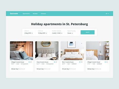 Online booking of apartments design ui ux