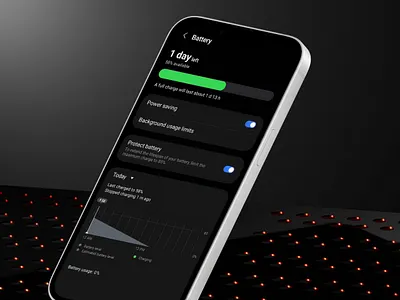 Battery Usage Statistics App app app design battery usage battery usage statistics design minimal mobile app mobile ui statistics ui