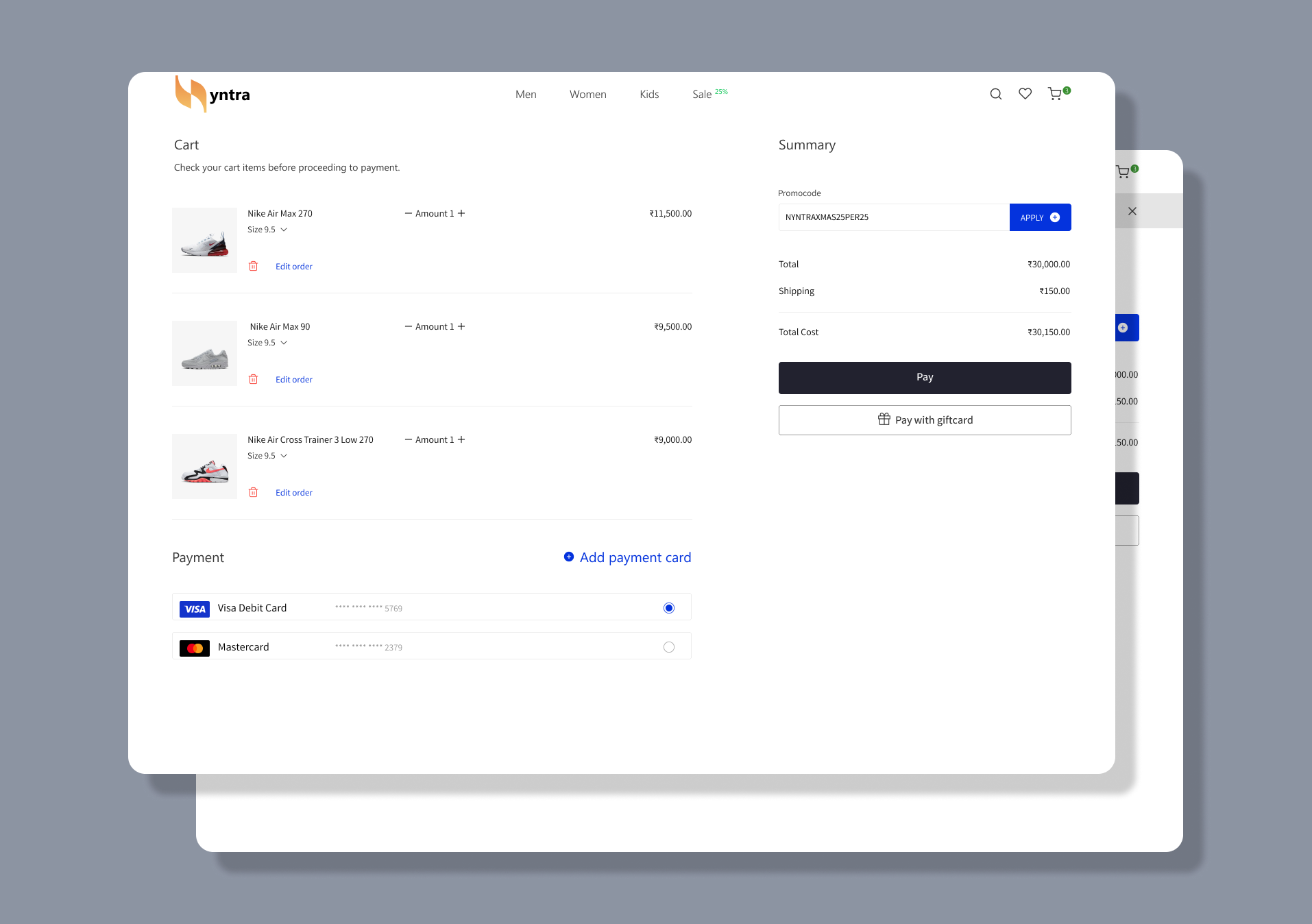 Nyntra E-commerce concept design ui ui concept ux