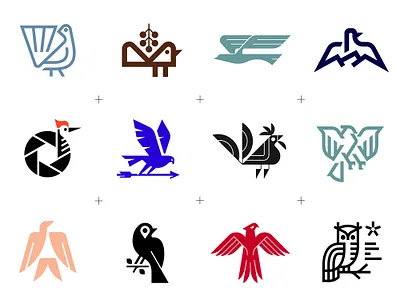 Logo Collection > Birds Volume 04 animal bird branding collection dove eagle falcon flock hawk logo owl rooster roundup sparrow symbol wing woodpecker