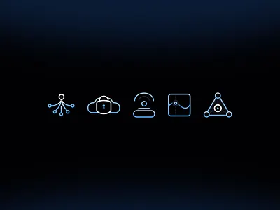 Web3 Dashboard Icons | Nodes, Cloud Lock, Identity & Metrics analytics authentication blockchain cloud lock crypto crypto network dark mode dashboard ui decentralization icon design icon set icons identity line icons neon network nodes personal project protocol security web3