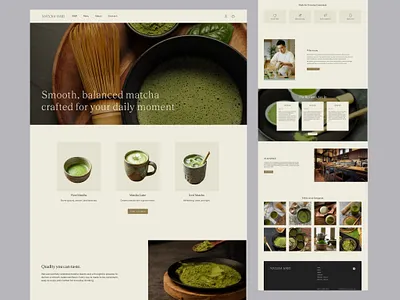 Matcha Hari — Matcha Drink Restaurant Website beverage branding cafe drink food food and drink fresh green green tea healthy japan japanese japanese style leaf matcha matcha drink restaurant website tea web design