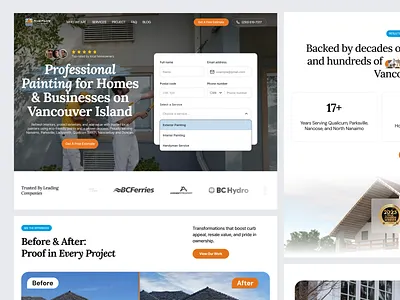 Riverside - Professional Home Services barkahlabs bold booking business clean cleaning service company design framer home service home service website landing page minimal professional home services ui uiux web web design webflow website