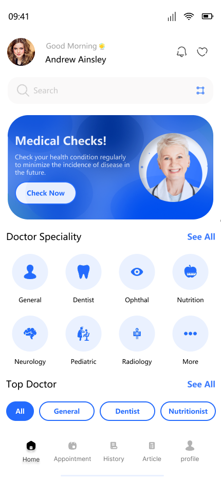 UI/UX Design for a Medical Application: Favorites and Notif designer doctor figma ui ux