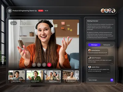 Vision Pro Video Calling UI – Spatial, Immersive & Future-Ready apple vision pro ar vr interface design inspiration dribbble design enterprise ui ux future interface immersive ui interaction design mixed reality ui motion ui product design spatial computing spatial ui design ui ux design video calling ui video conferencing design vision pro app design vision pro ui