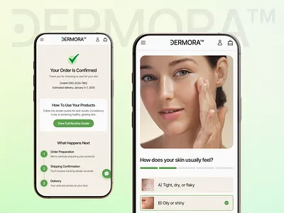 Post-Purchase Experience UI for Skincare | Crafted by Designkast appdesign checkout checkoutpagedesign ecommerce ecommobiledesign ecommobileui ecomproductdesign ecomskincareproductdesign ecomskinquizpage ecomwebdesign mobileui mobileuidesign productdesign skincare skincareappdesign skincareproductdesign subscription subscriptionpagedesign uidesign uxdesign