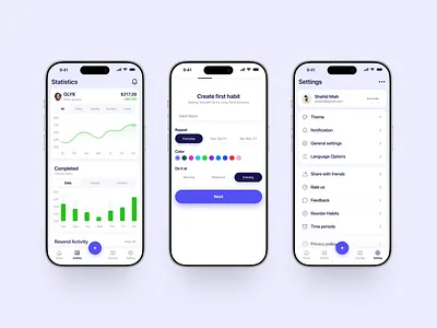 HBIT - Workout & Fitness Tracking App activity tracker app design branding clean ui design fitness graphic design landing page mobile app mobile ui product product design sports tracker typography ui ux wavespace web design workout