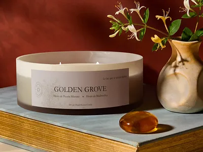 Editorial Heritage Candle Labels and 3D Mockups atmospheric lighting contemporary packaging editorial packaging design luxury candle collection material focused design minimalist label design nature inspired branding premium product visualization scented candle branding visual storytelling