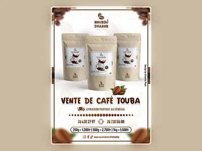 Café Touba Flyer Design – Nourou Shakor african design branding cafétouba coffee branding flyer design food branding graphic design print design