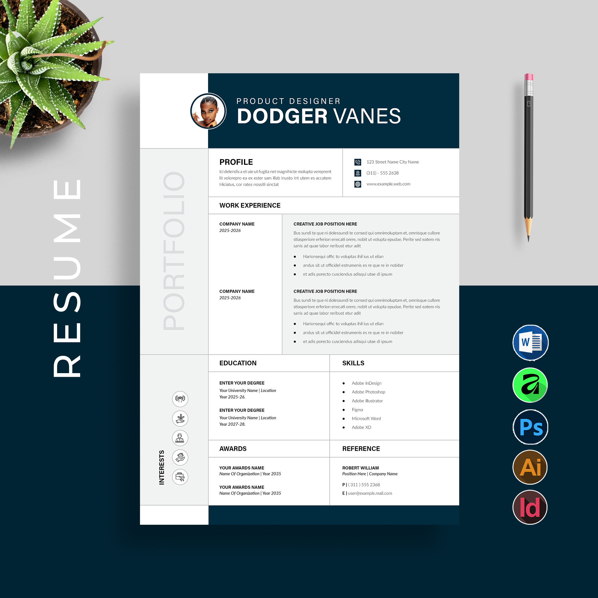 Professional Resume Template 2026 cv 2026 resume app architecture branding business corporate design graphic design illustration logo professional resume template ui